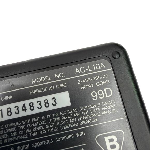 Sony AC-L10A 8.4V 1.5A AC Power Adapter Charger with Power Cord - Black - Picture 3 of 5